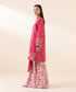 Women's Unstitched Light Khaddar Pink Embroidered 3 Piece Suit